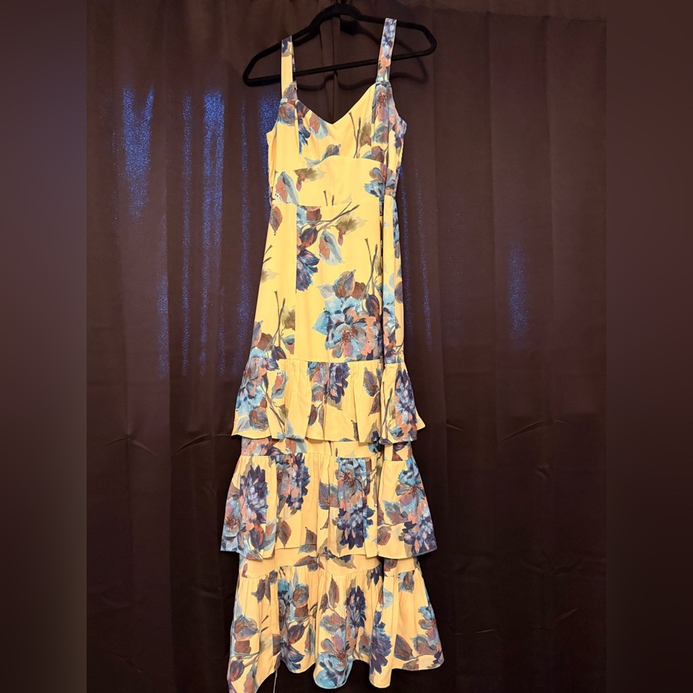 Abercrombie & Fitch Yellow Floral Maxi Dress Small